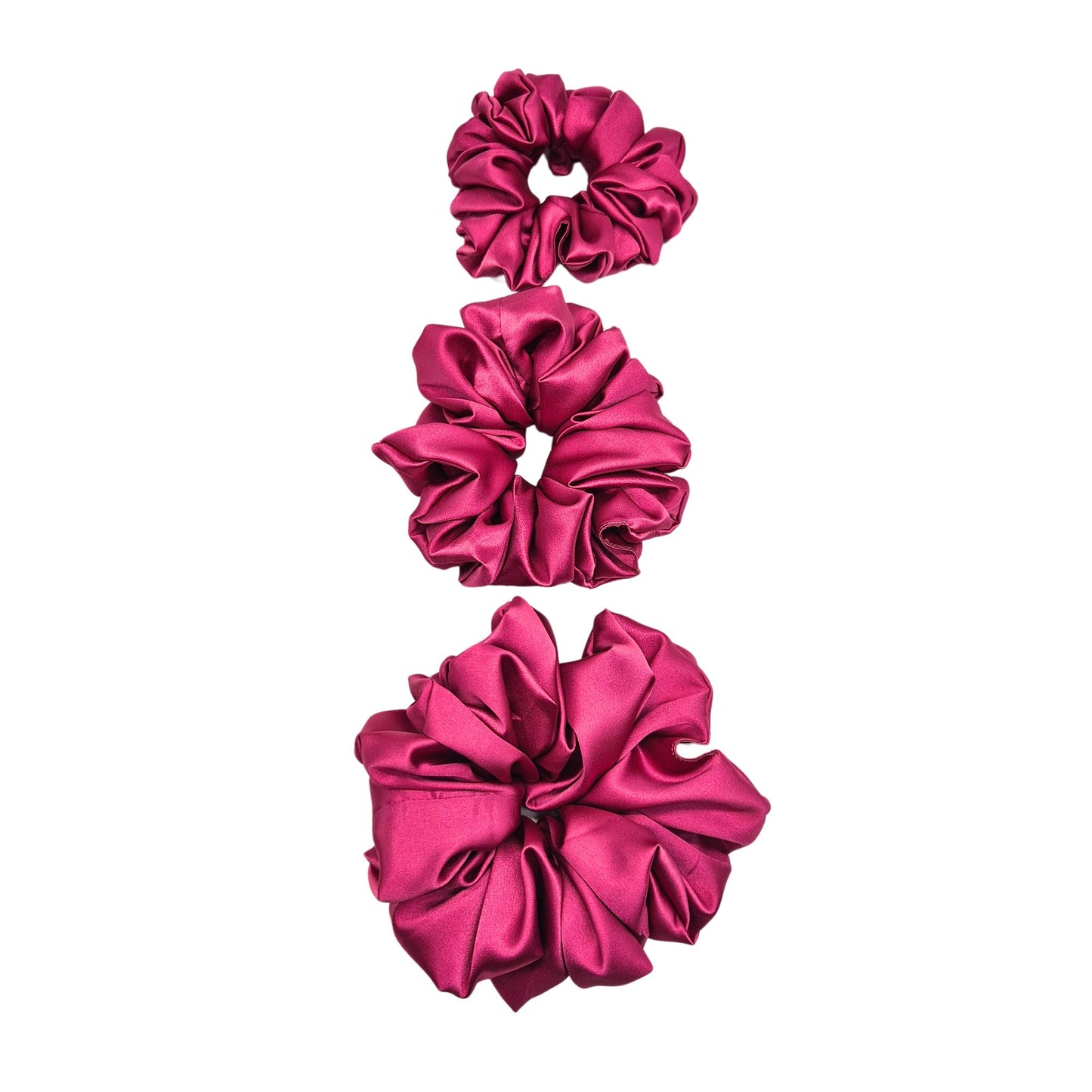 Satin Scrunchies- Fuchsia