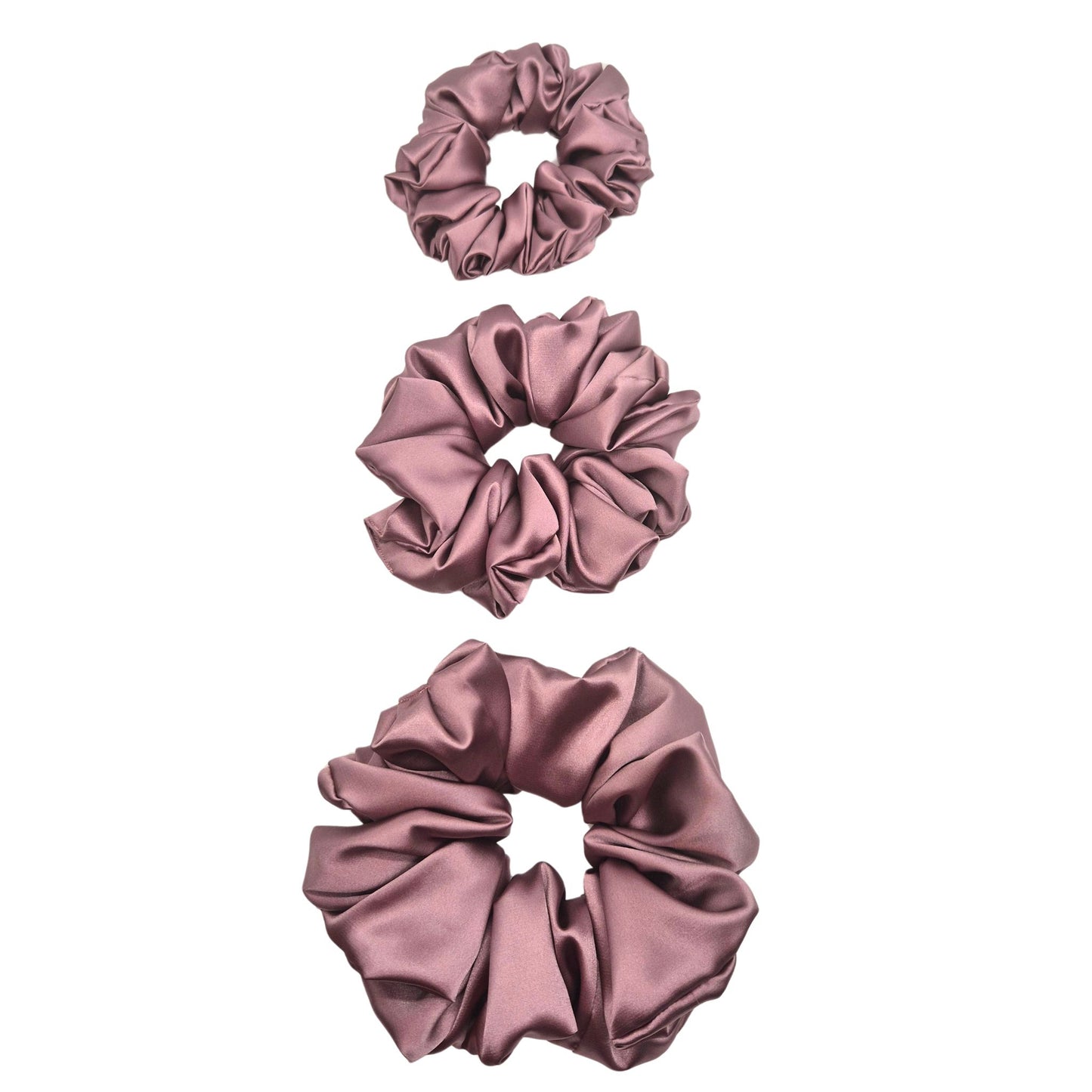 Satin Scrunchies- Mauve