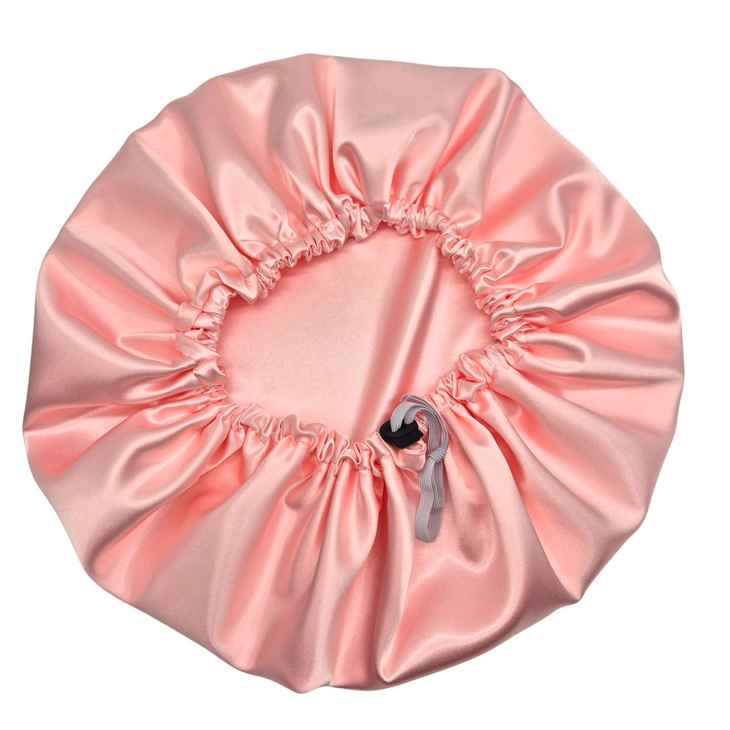 Verstellbare Schlafhaube aus Satin- Blush