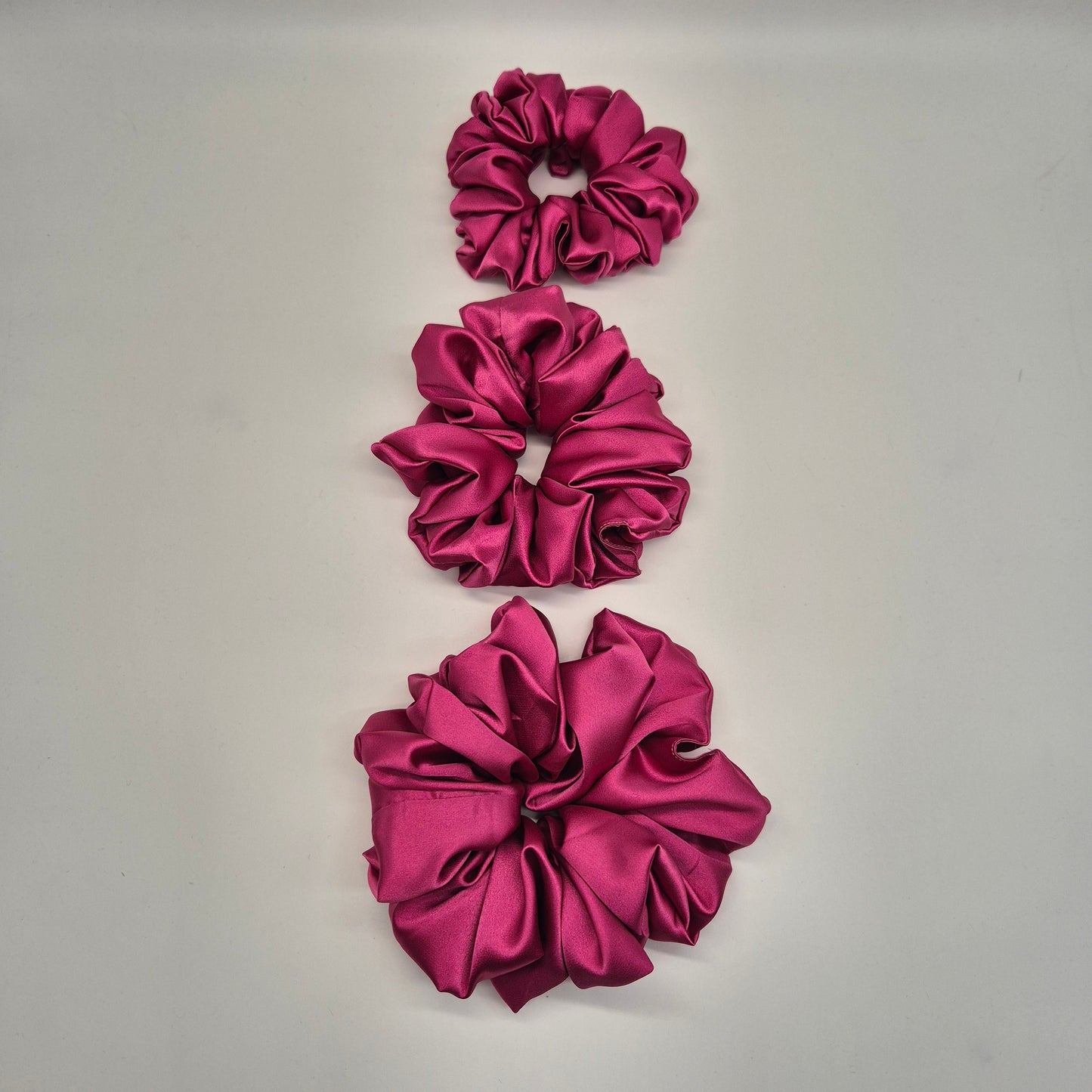Satin Scrunchies- Fuchsia