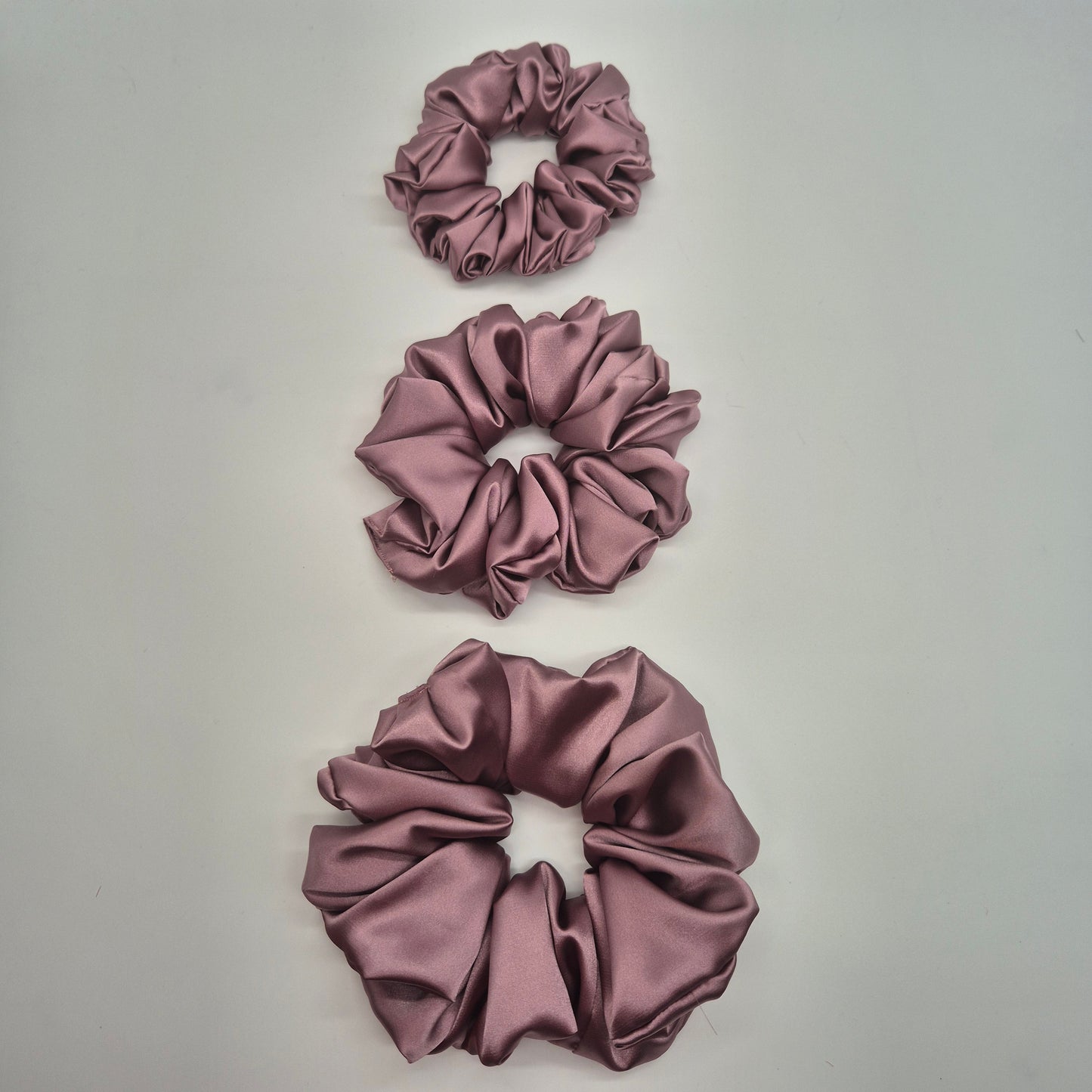 Satin Scrunchies- Mauve
