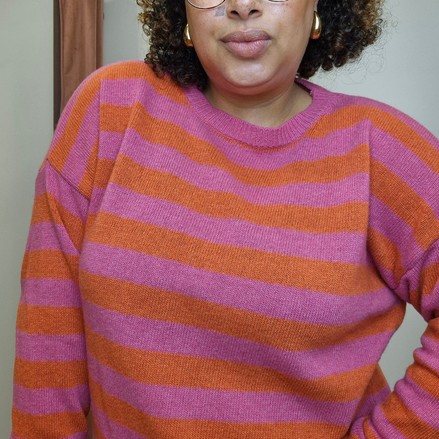 Cashmere Pullover Stripes- Pink